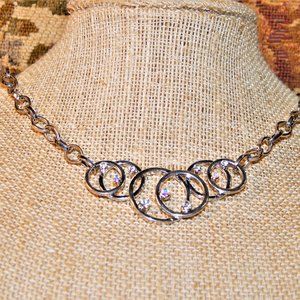 Sweet Rhinestone Circles Necklace Signed M4M